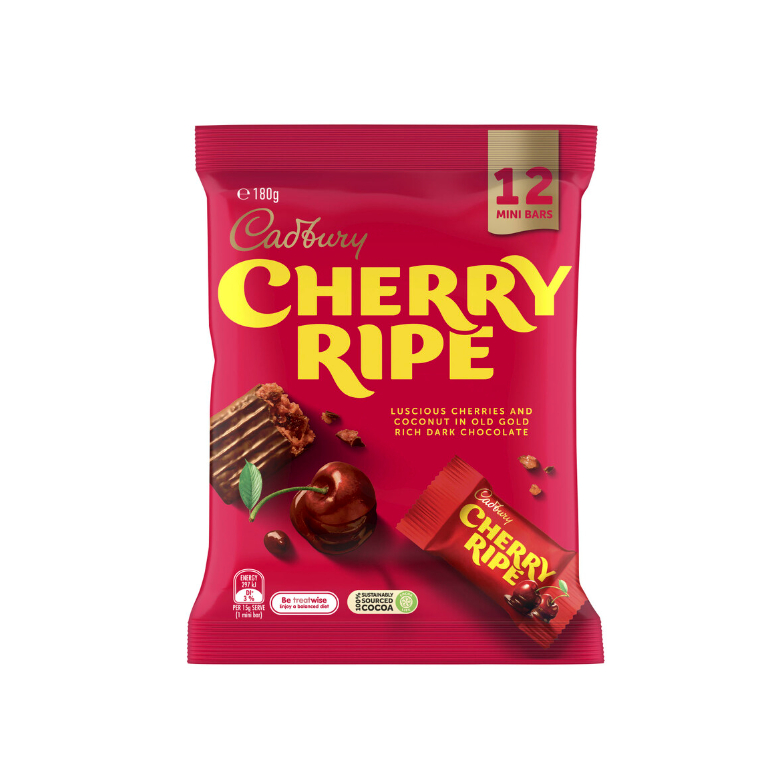 

Cadbury Cherry Ripe Chocolate Sharepack 12 Pack | 180g