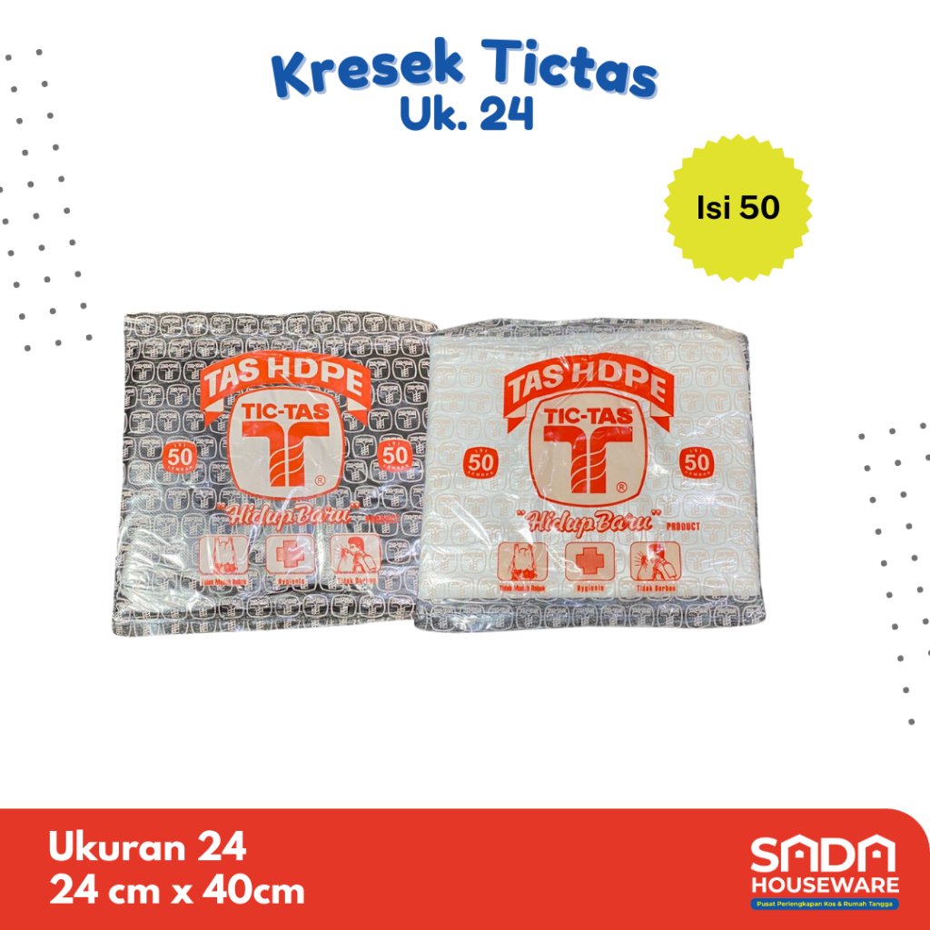 [ISI 50pcs] Kantong kresek / Kantong kresek tic-tas / kantong kresek hitam / kantong kresek putih / 