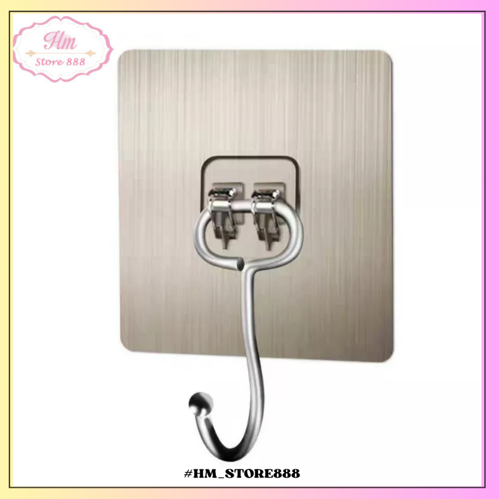 HM - Gantungan Tempel Hook Lebih Besar Stainless Kuat Tanpa Paku Lem Tempel