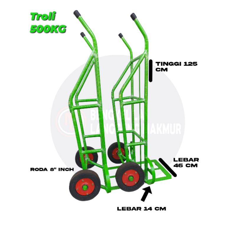 Troli - Troli gudang - Troli dorong - Troli 500 kg