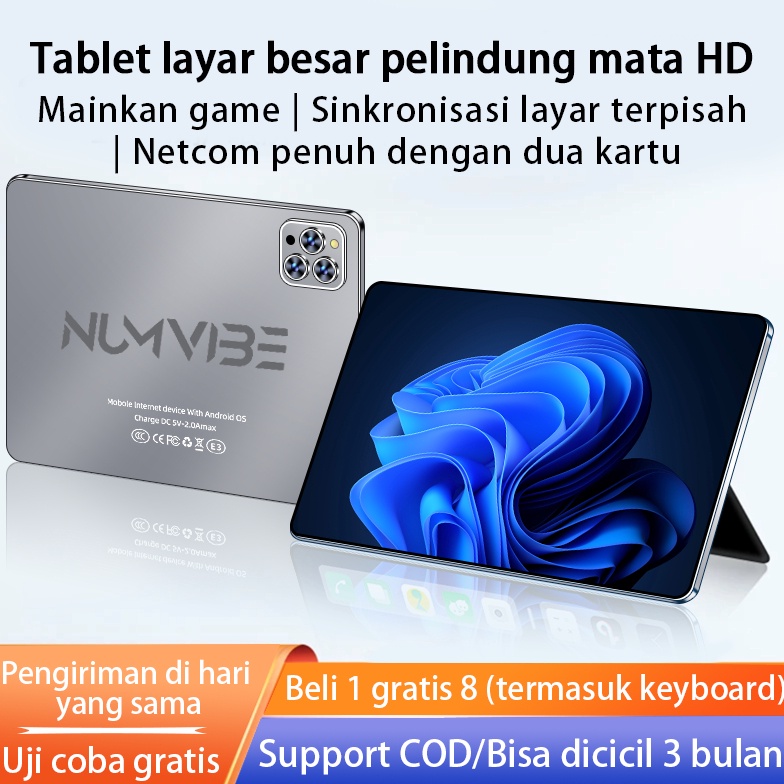 Buy 1 Gift 8NUMVIBE P6 223 Komputer Tablet PC murah Asli Baru Original Tablet PC RAM 12GB512GB ROM Dual SIM LTE WiFi 5G Android Tablet for work games watching videos 11 Inch Light and Light Tablet Computer Tablet siswa tablet game tablet modis