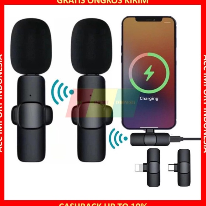 KODE B65O Microphone Wireless Bluetooth Type C HP Laptop Lightning MIC Clip On  Type C