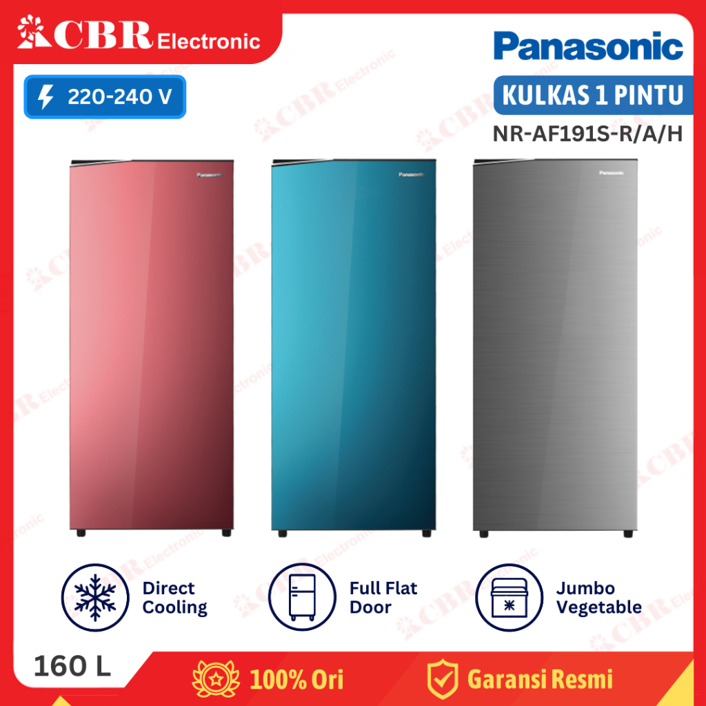 Kulkas PANASONIC 1 Pintu NR-AF191S-R / NR-AF191S-A / NR-AF191S-H (160 L)