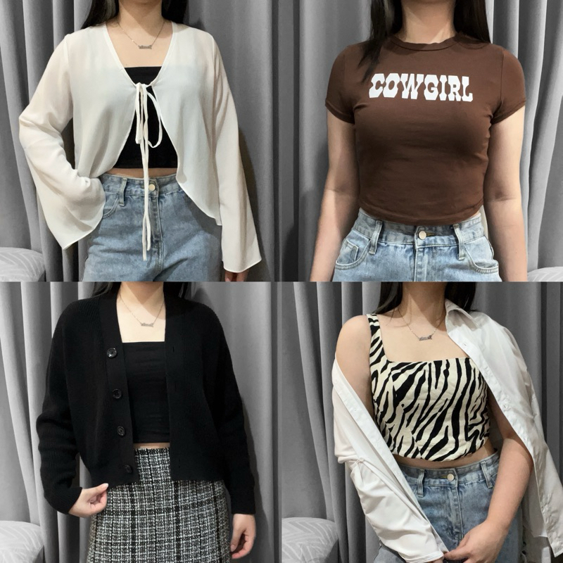 [SIAP KIRIM] PRELOVED & NEW ITEMS STRADI TOP SHEIN CROP TOP CARDIGAN UNIQLO BAJU THRIFT MURAH PREMIU