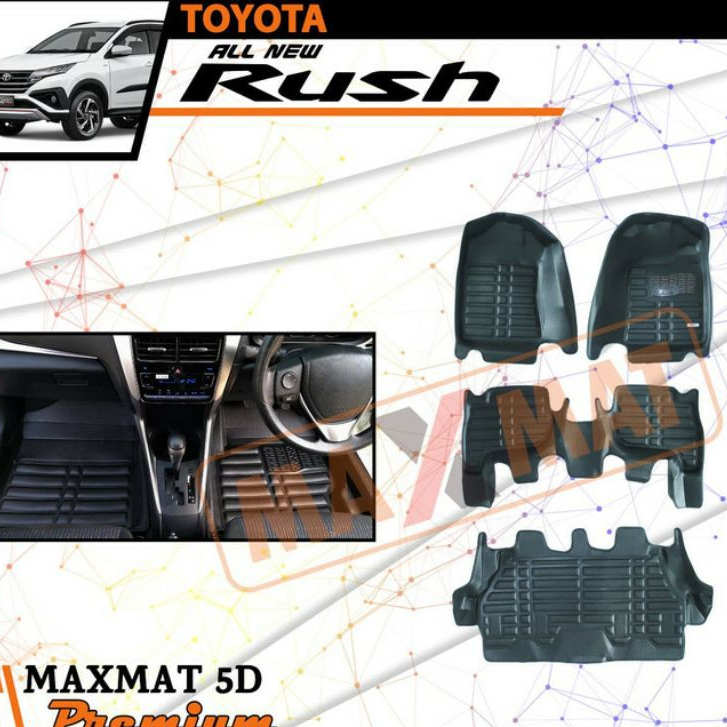 Karpet MAXMAT 5D Premium All New Rush Terios Karpet Mobil Mangkok Mangkuk