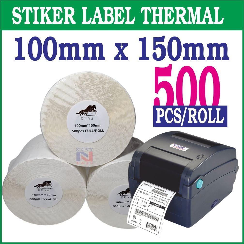 

STIKER THERMAL / STIKER LABEL BARCODE / RESI 100X150MM ISI 500/ROLL Harga 1 Pcs