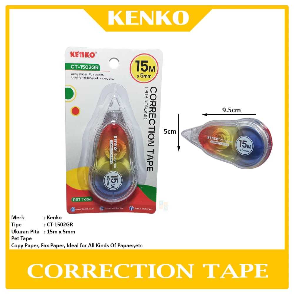

V2_Tip X Roll Kenko CT-1502GR/Correction Tape CT-1502GR Pet Tape