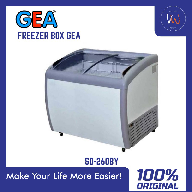 Freezer Box Kaca GEA SD-260BY / Freezer Es Krim / Untuk Makanan Frozen