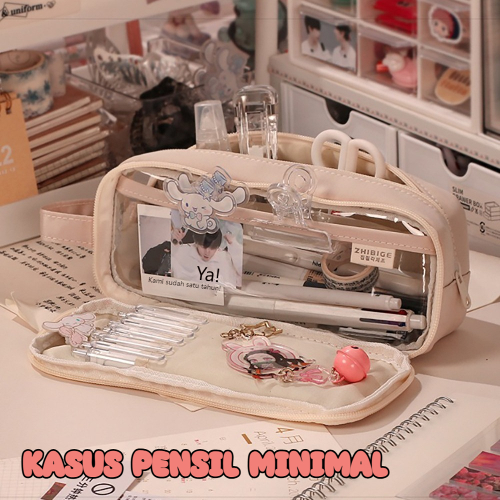 

Tepak/tempat pensil transparant Import Kotak Pensil Kawaii Kapasitas Besar Kotak Pensil Pensil Lipat Kotak Pensil Pensil untuk Anak Perempuan Alat Tulis Siswa Kantor Perlengkapan Sekolah Perlengkapan Sekolah