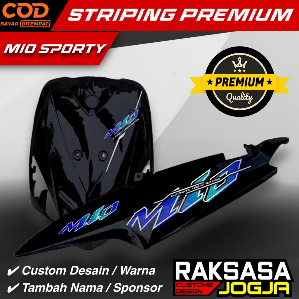 STRIPING CUSTOM MIO SPORTY VINIL DAN TRANSPARANT KUALITAS PREMIUM BONUS STIKER  / STICKER VINYL TRAN