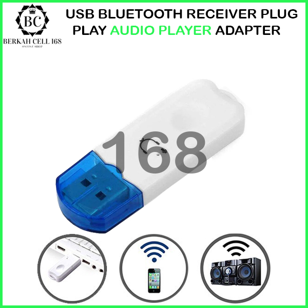 USB BLUETOOTH RECEIVER PLUG PLAY AUDIO PLAYER ADAPTER WIRELESS MOBIL