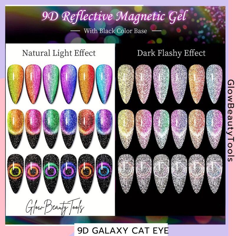 9D Galaxy Cat Eye Reflective Magnetic Gel Nail Gel Polish