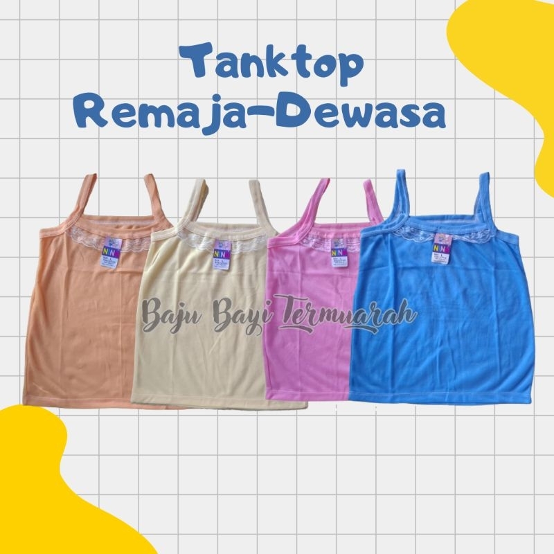 1 LUSIN TANKTOP PEREMPUAN / SINGLET KAMISOL USIA REMAJA - DEWASA / SINGLET TANKTOP RENDA