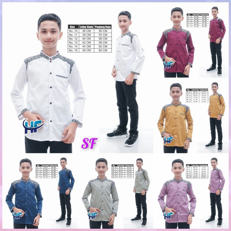 koko anak/koko anak motif terbaru/seragam hadroh/seragam tpa/seragam tpq