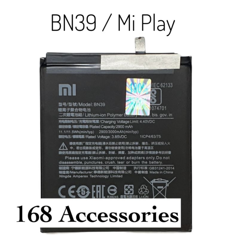 Baterai Batre Xiaomi Mi Play Batrai MiPlay BN39 Original Battery