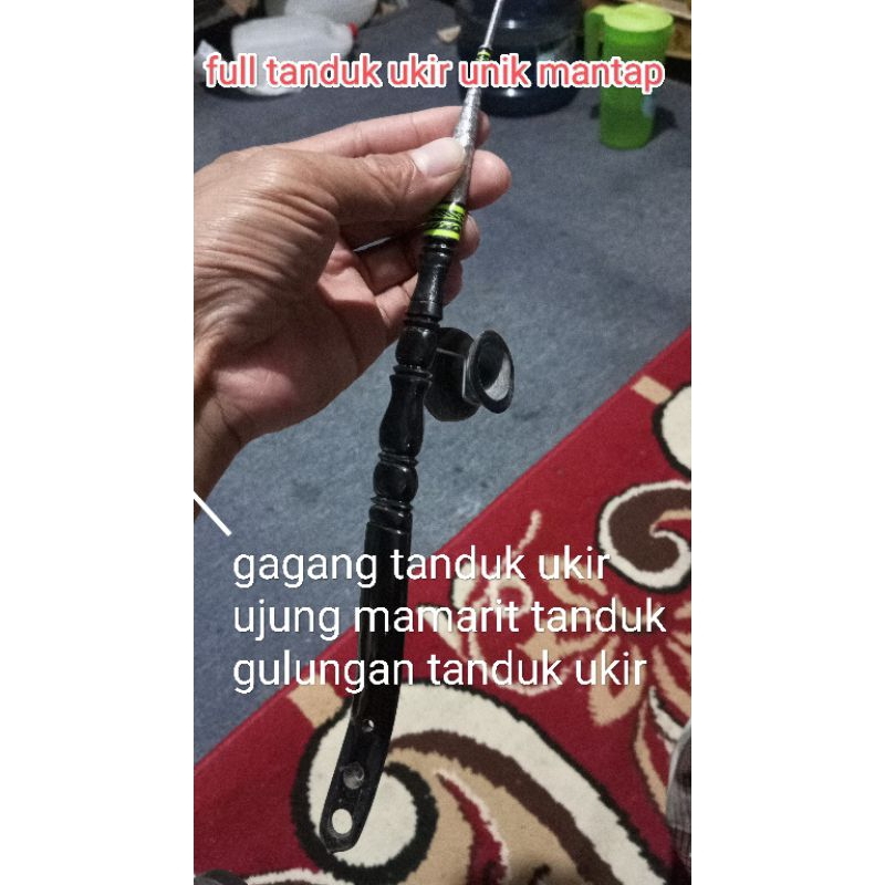 joran wader full tanduk ( gagang tanduk golongan tanduk mamarit ujung tanduk ) 1~2meter sangat lentu