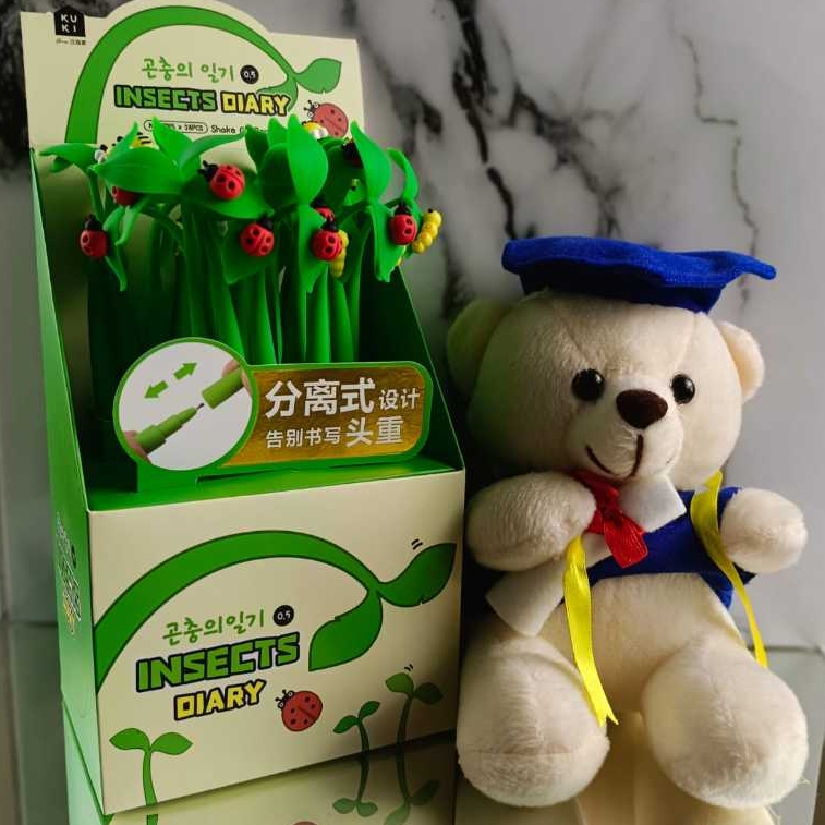 

Shack Gel Pen Insects Diary & Lovely Snail /Karakter Lucu Karet 3D Bisa Goyang