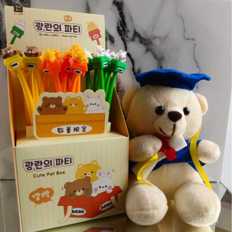 

Shack Gel Pen Cute Pet Box /Karakter Lucu Karet 3D Bisa Goyang
