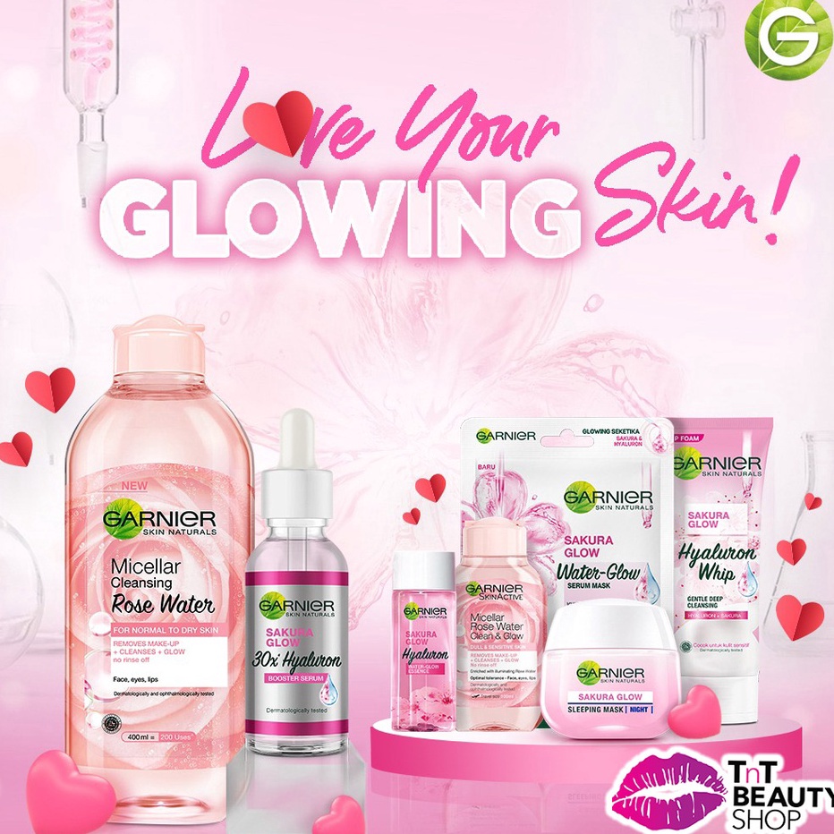 KODE 77 Garnier Sakura Glow Hyaluron Series  Serum  Cream  Foam  Essence