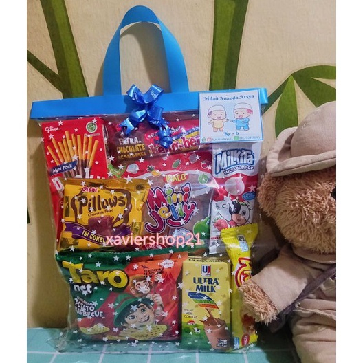 

C6369 Paket snack ultah anak PREMIUM 2 POCKYINACO FREE CARD GOODIE BAG