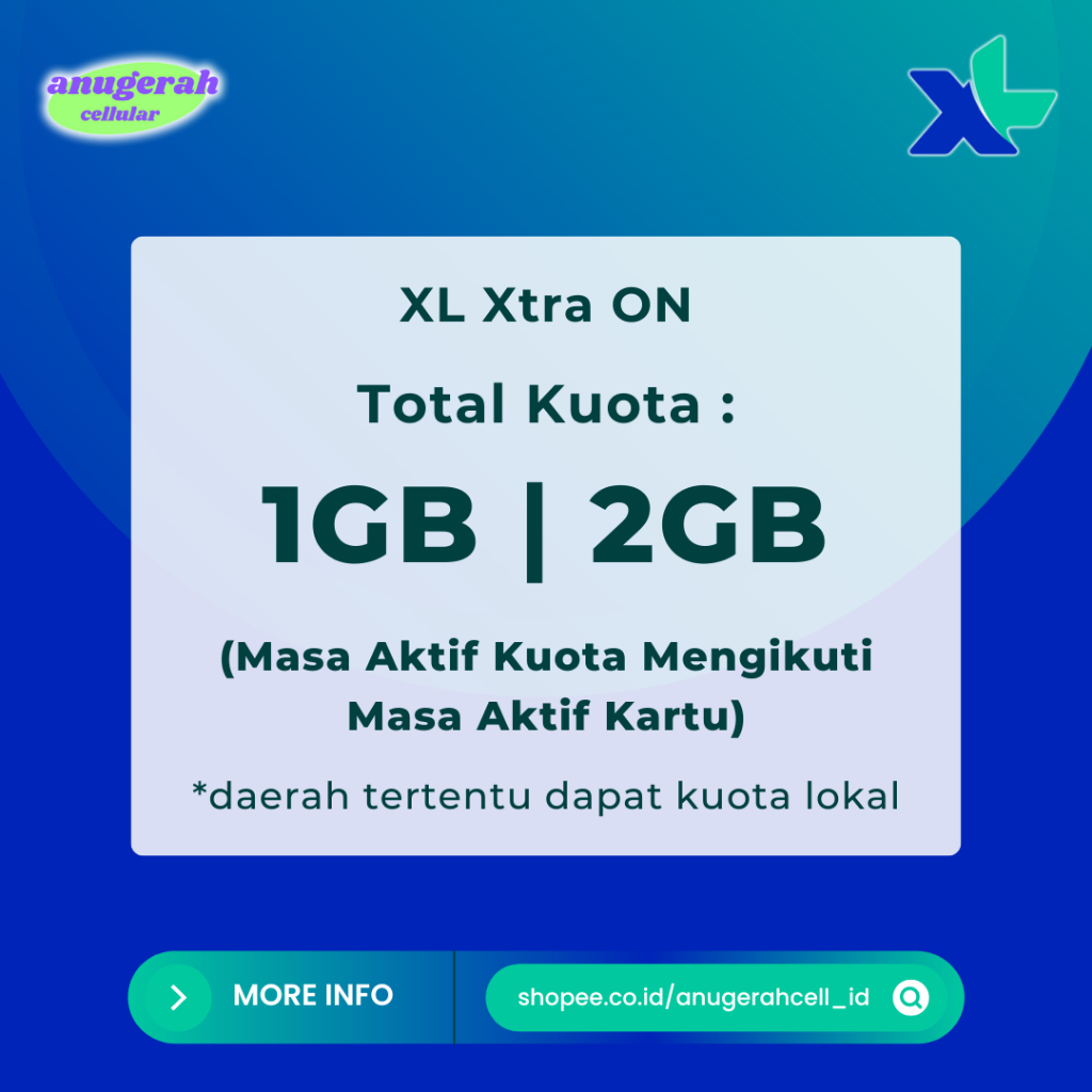 PAKET DATA XL XTRA ON 1GB - 2GB ••