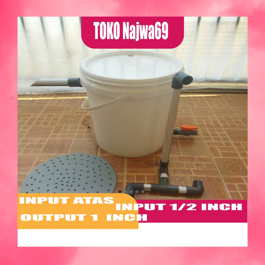 ember bio filter kolam ikan koi, input 1/2 inch output 1 inch KHUSUS INSTAN
