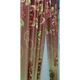 Gorden Blackout import coklat motif bunga