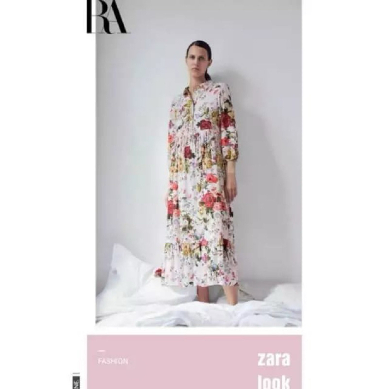 dress floral import premium zara look