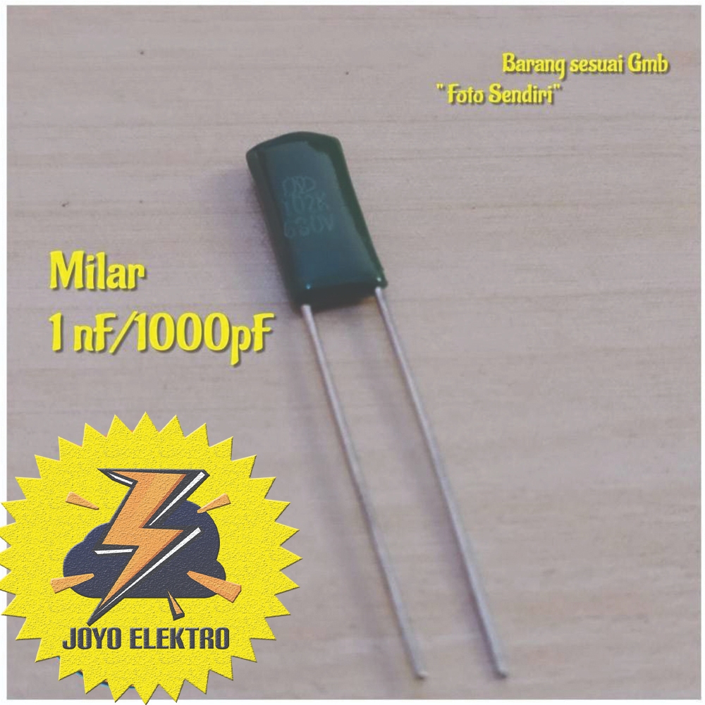 Kapasitor milar 1 nf 102 Capasitor mylar 1000 pf Capacitor 100v Kapasitor milar