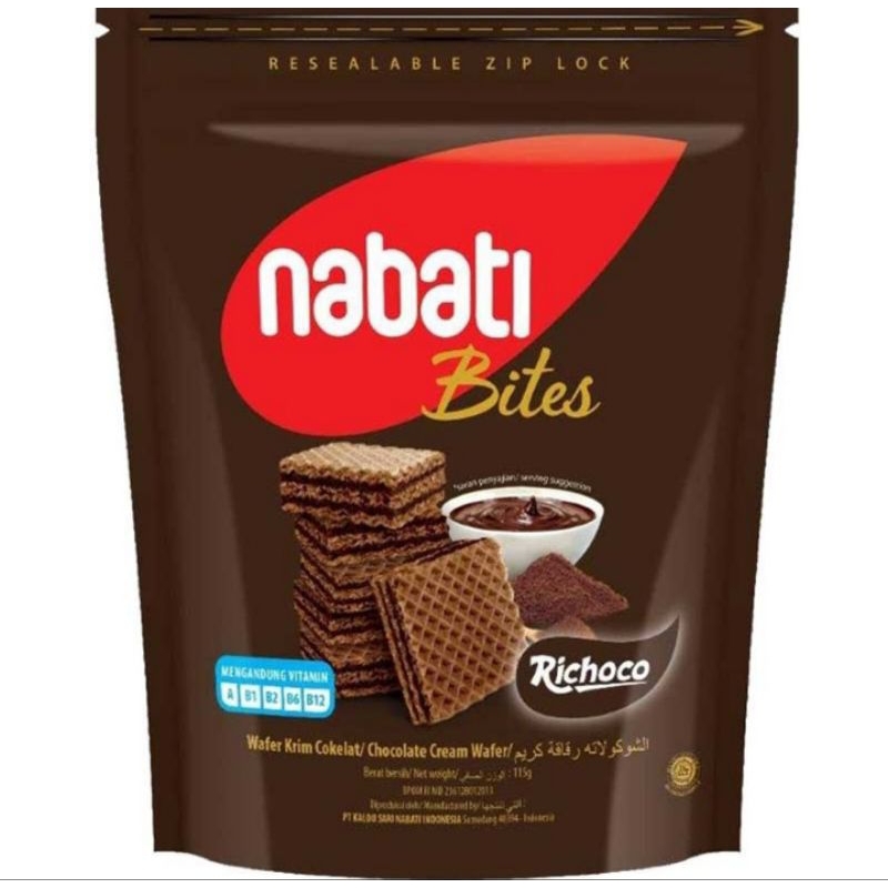 

Richoco Nabati Bites Wafer Krim Cokelat 115g