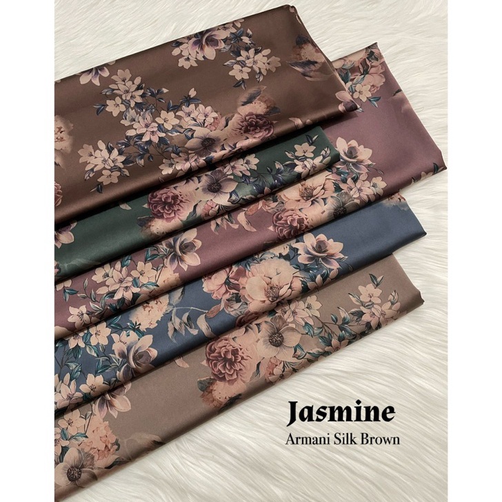 COD BARU kain ARM Silk motif jasmine dan Shanum  arnami silk brown murah  harga per setengah meter