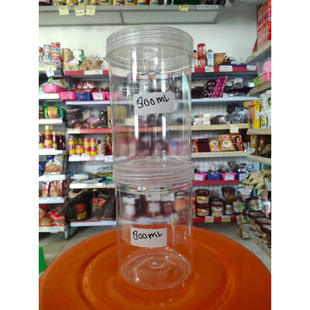 Toples Tabung 800ml/ Toples Plastik 800ml/ Jar 800ml/ Toples silinder 800ml/ Toples PET 800ml/ Tople