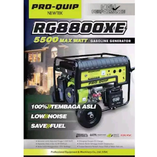 PROQUIP GASOLINE GENERATOR NEWTEK-RG8800XE