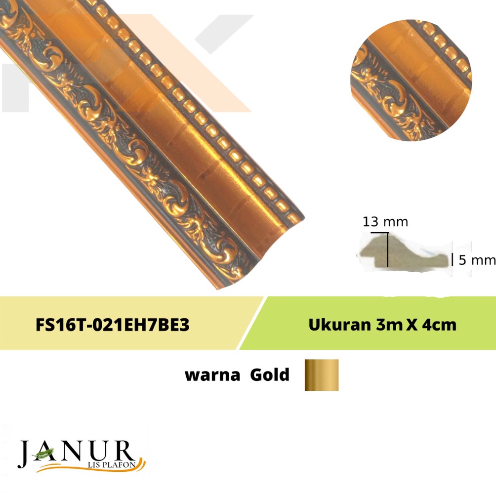 Terbaru 66 Lis plafon PVC  Lis Pigura Motiv  Warna Gold  P 3M x L 4Cm 1batang