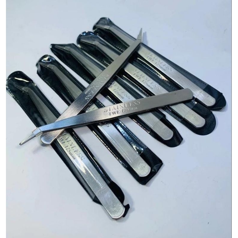 Pinset Tebal Stainless 12.5B Pinset Lurus Pinset Bengkok Tebal
