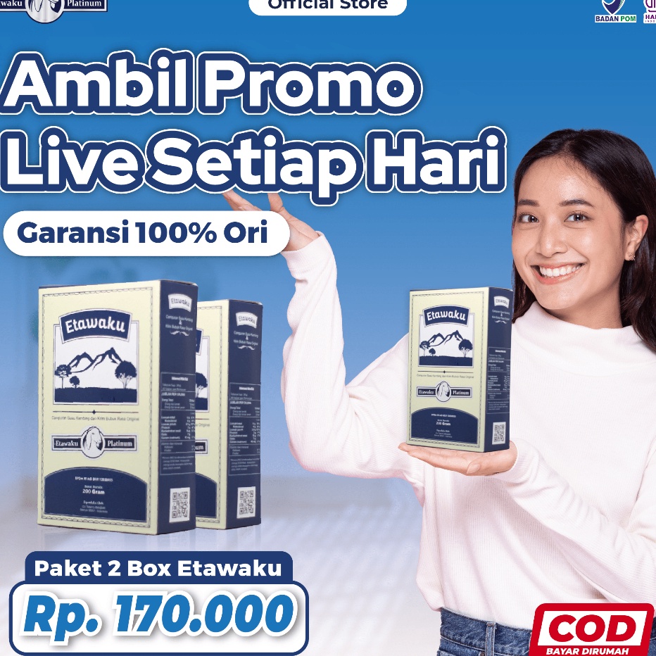 

Dijamin Ori Etawaku Platinum Susu Kambing Etawa Sembuhkan Nyeri Tulang Sendi dan Sesak Nafas 2 Box