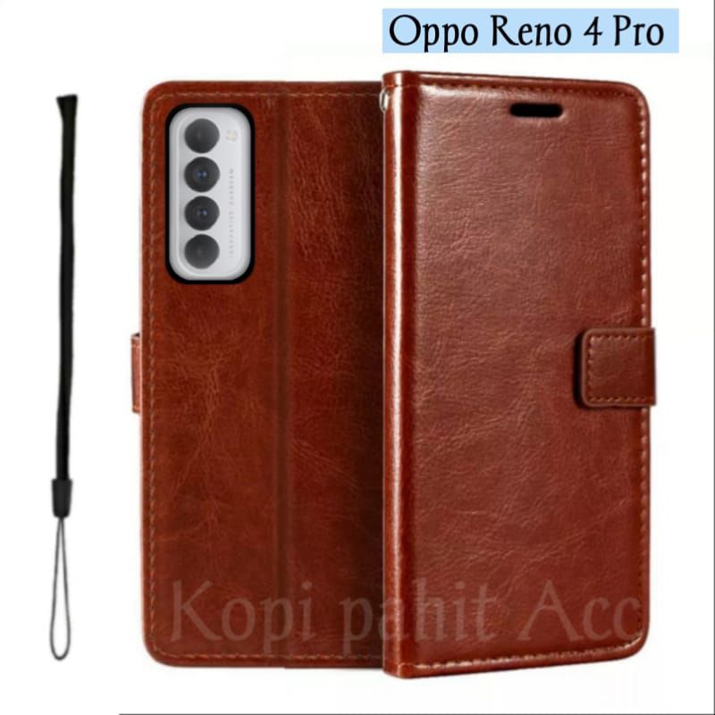 Casing Untuk Hp Oppo Reno 4 Pro Flip Cover Wallet Sarung Hp Case Dompet Sarung Kulit