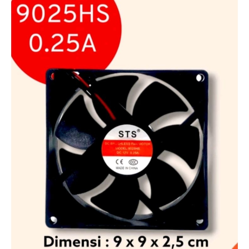 KIPAS FAN DC STS 4X4 / 9X9 12VDC 12V / 24V 24VDC 4cm 9cm kabel + socket