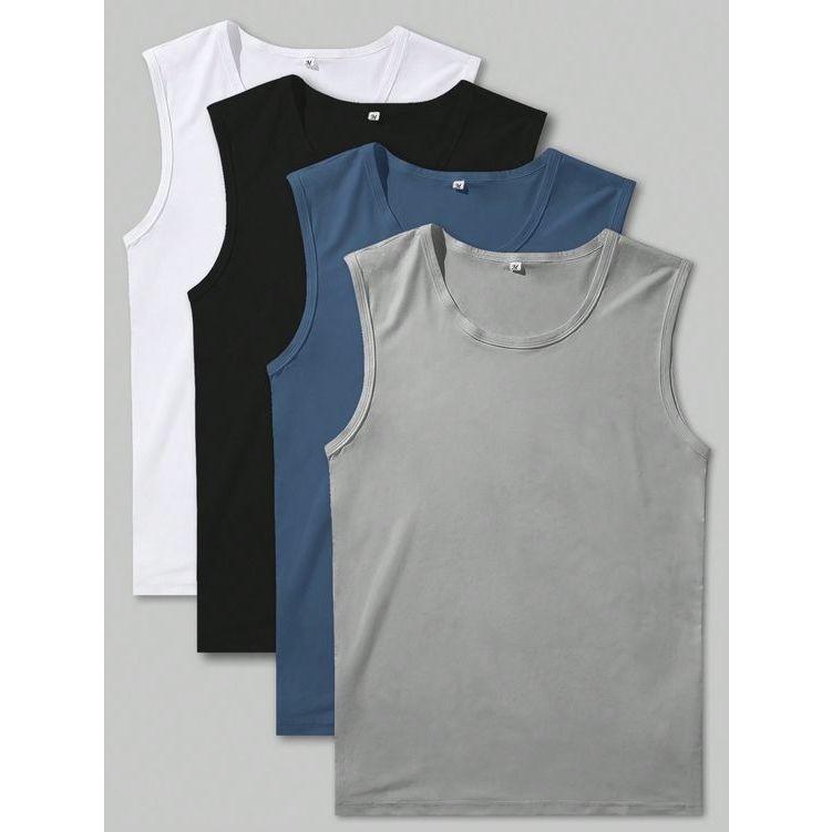 Paket 4pcs Yukensi Pia Bahan catton rip | Kaos dalaman pria polos | yukensi pria | singlet Pria | ka