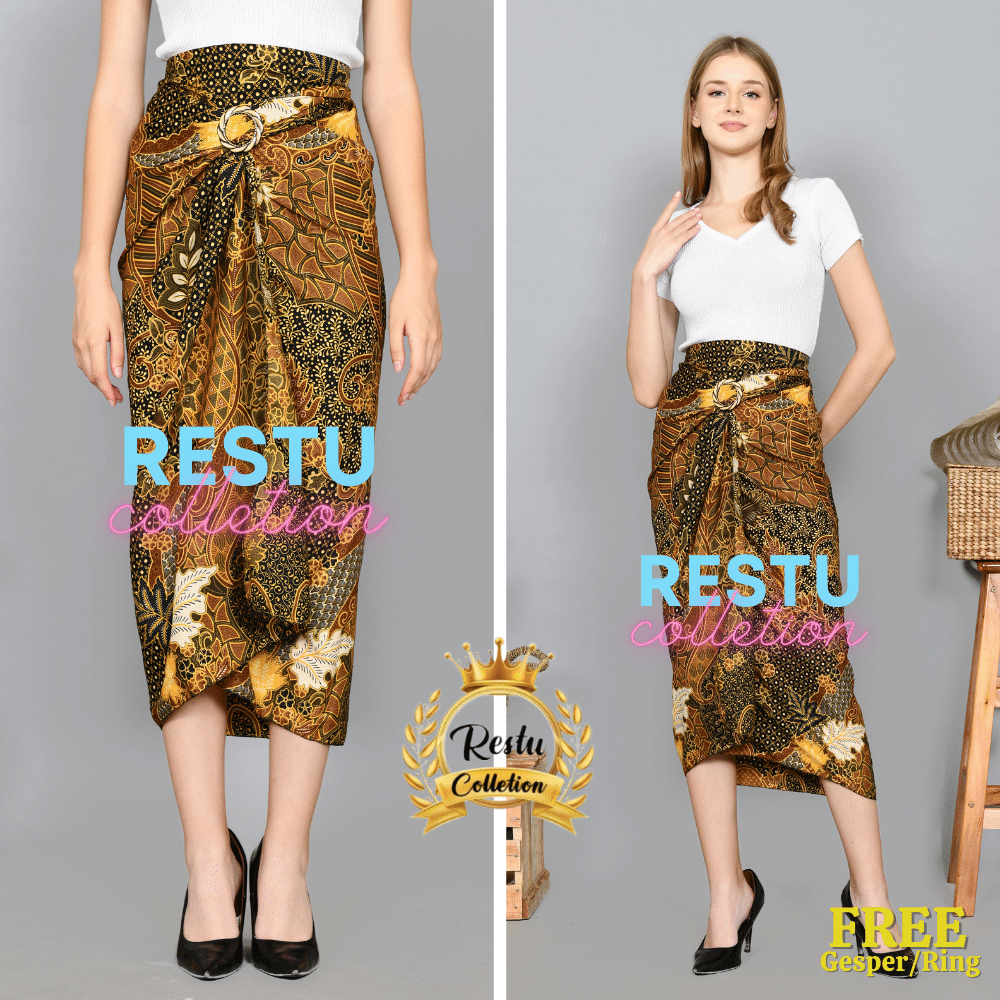 Rok lilit batik / rok lilit batik kain lilit Premium / lilit batik modern / Motif Aurel Gold
