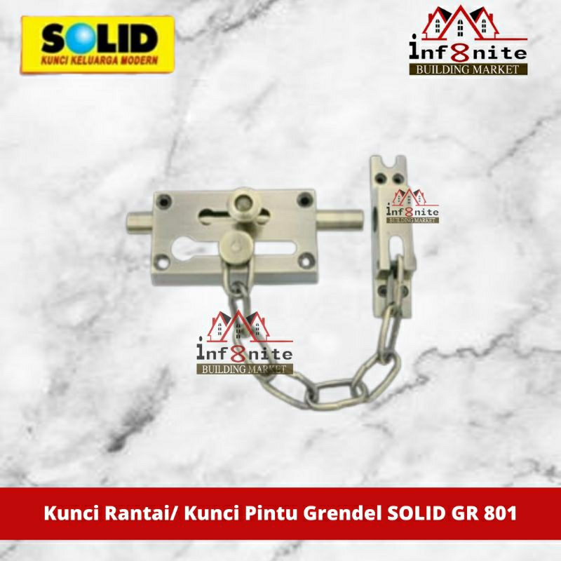 Kunci Selot Grendel Rantai Pintu SOLID GR 801 Door Chain With Bolt