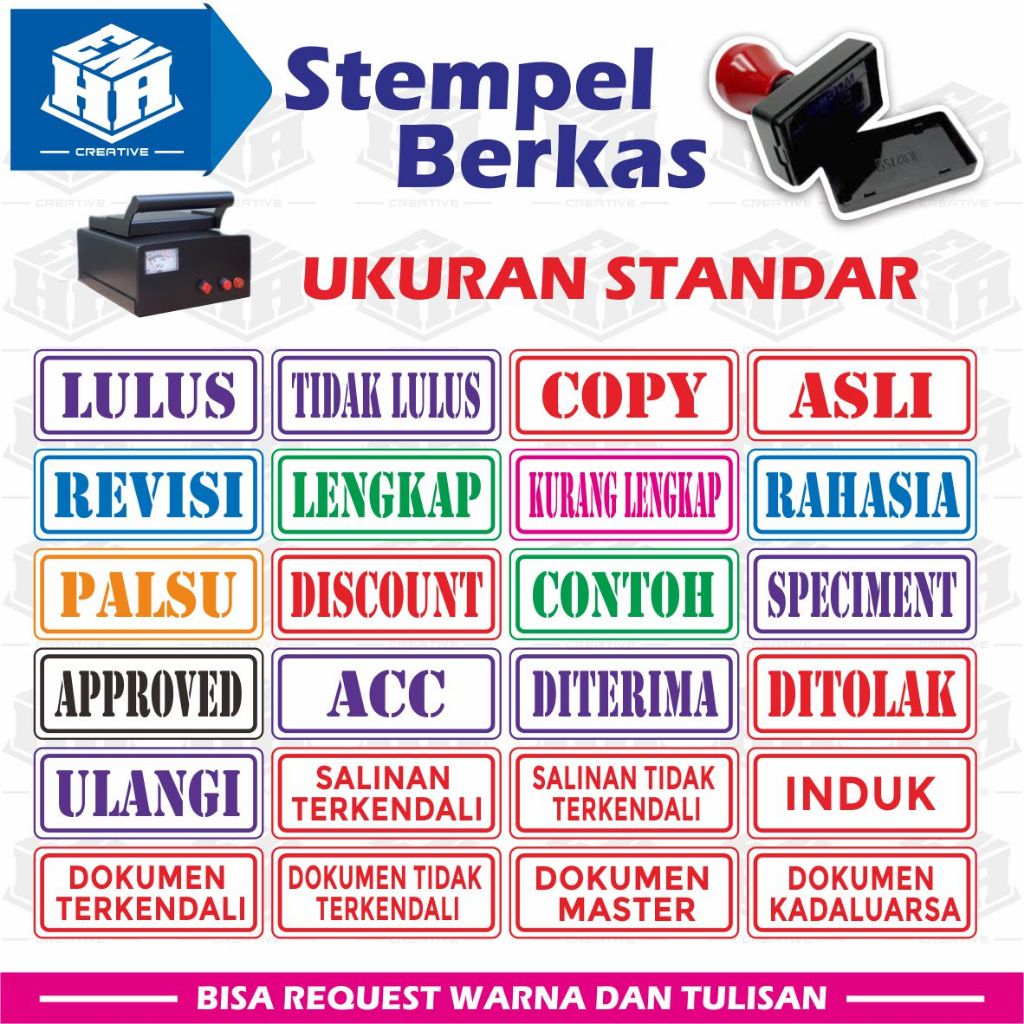 

Stempel Berkas / Stempel Dokumen / Stempel Kantor / Stempel Surat / Cap Stempel