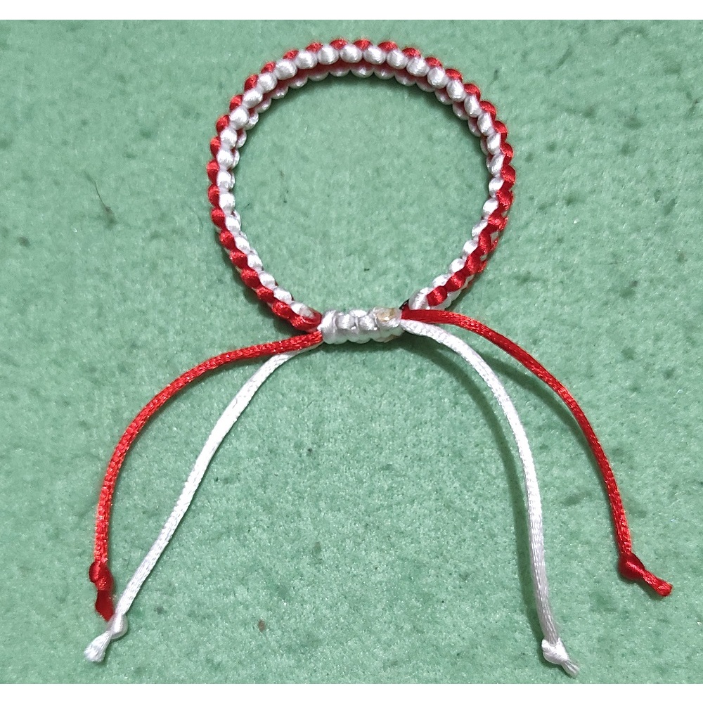 Gelang Tali Pria / Wanita Warna Merah Putih Kode 038 - Gelang Tali Merah Putih - Rope Bracelet - Aks