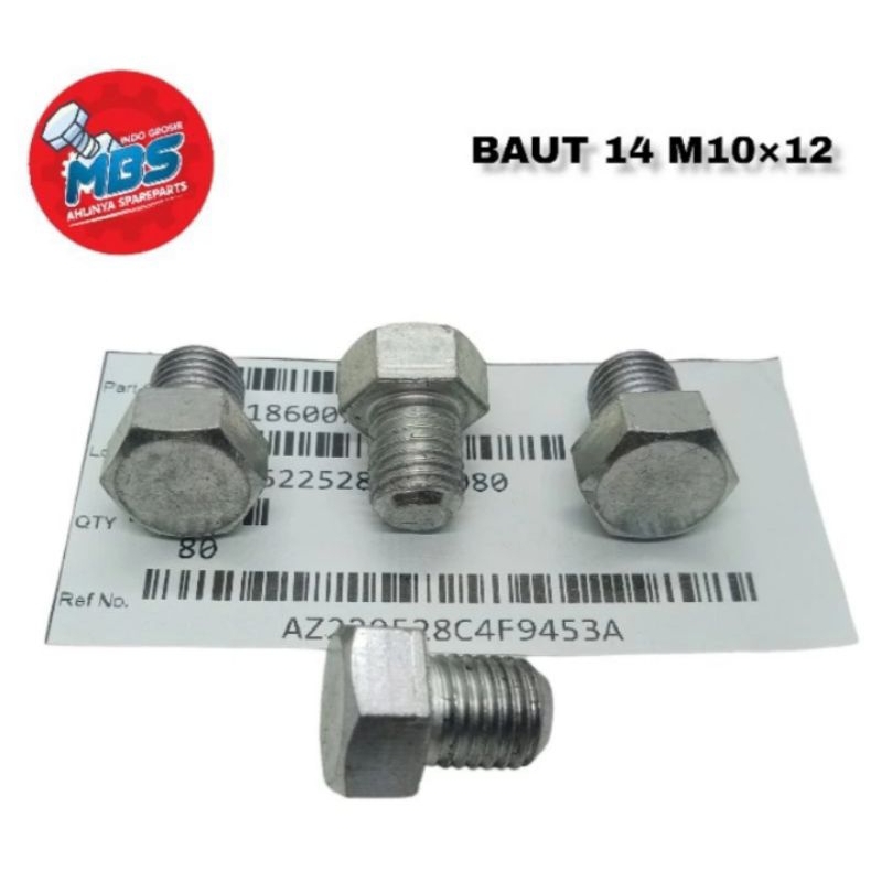 baut 14 panjang 1.2cm m10x12 original