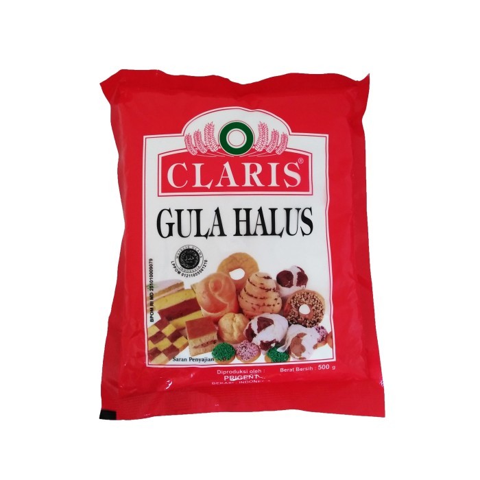 

GULA HALUS TEPUNG GULA BUBUK CLARIS 500GR