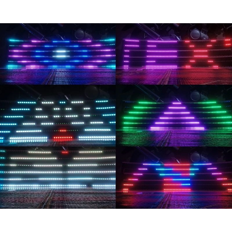 Strobo kaca belakang running texs  tailamp texs 6 baris 12/24 v