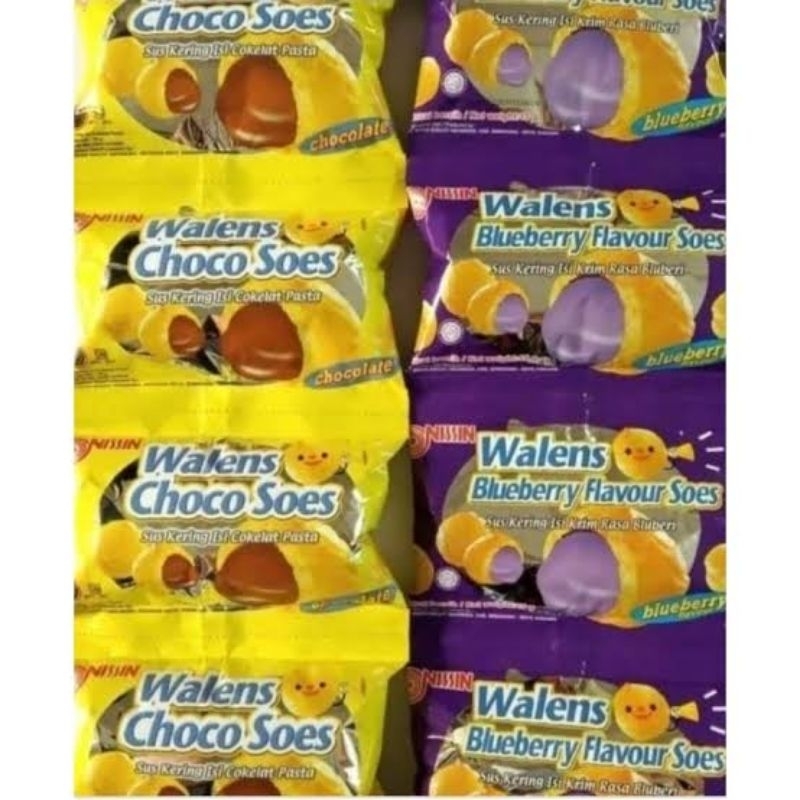 

NISSIN WALLENS CHOCO SOES | BLUEBERRY FLAVOUR SOES BISCUIT RENTENG NETTO 10 PCS X 15 GR