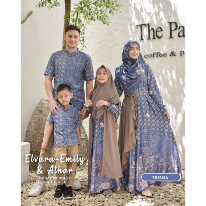 Elvara dress mom kids Emily dress mom kids Athar kemko dad kids Vol. 1  warna Trisha baju lebaran ke
