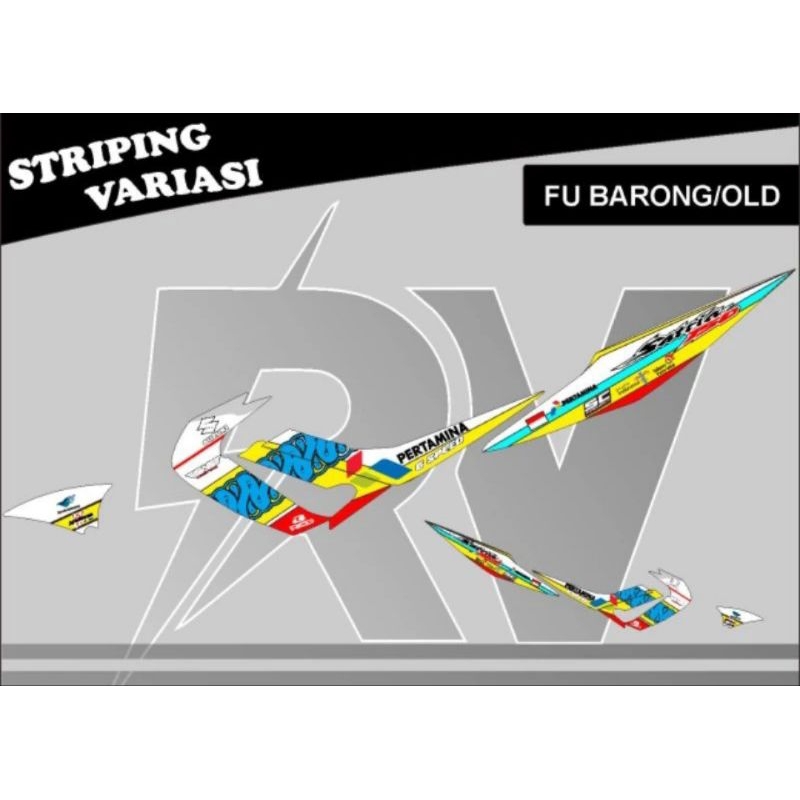 Striping Satria Fu Variasi Stiker Motor Suzuki Satria F Old Barong 2008 - 2012 Lis Body Motor