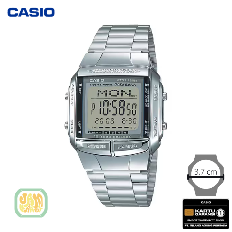 JAM TANGAN CASIO DATABANK DB-360-1A ORIGINAL - DB360 SILVER